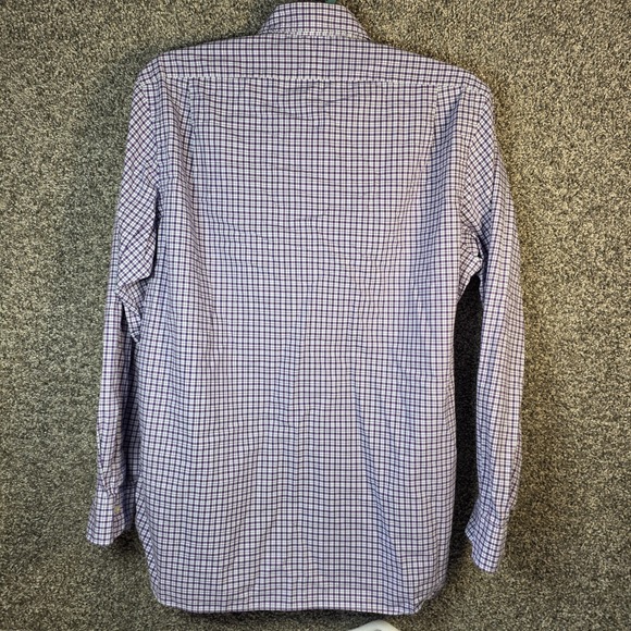 Polo Ralph Lauren STRETCH Button Down Shirt 100% Cotton Purple White Check... - Picture 8 of 9